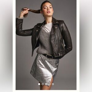 Anthropologie MAEVE METALLIC MINI SKIRT Size 12.